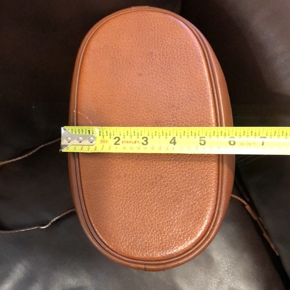 BURBERRYS Leather Bucket Drawstring Bag Nova Check Lining Authentic VTG - Picture 12 of 13